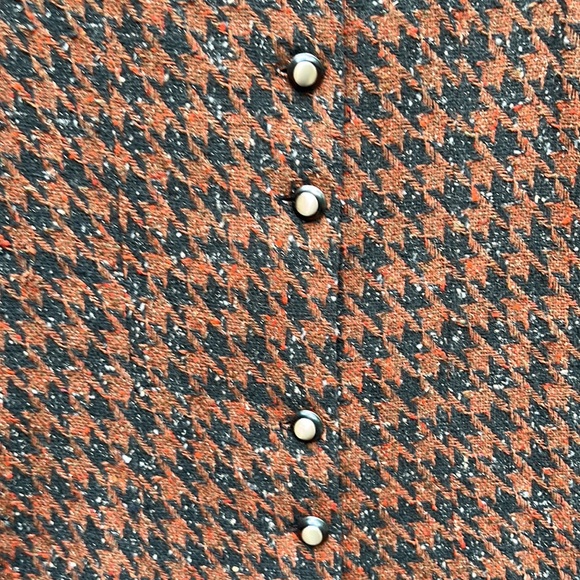 Vintage Handmade Silk Blend Houndstooth Jacket - Picture 3 of 9